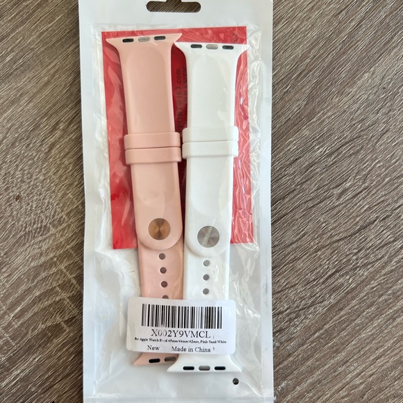 NWT 2 Pack Sport Band Apple Watch (Pink Sand/White, 49mm 45mm 44mm 42mm) - Picture 5 of 6